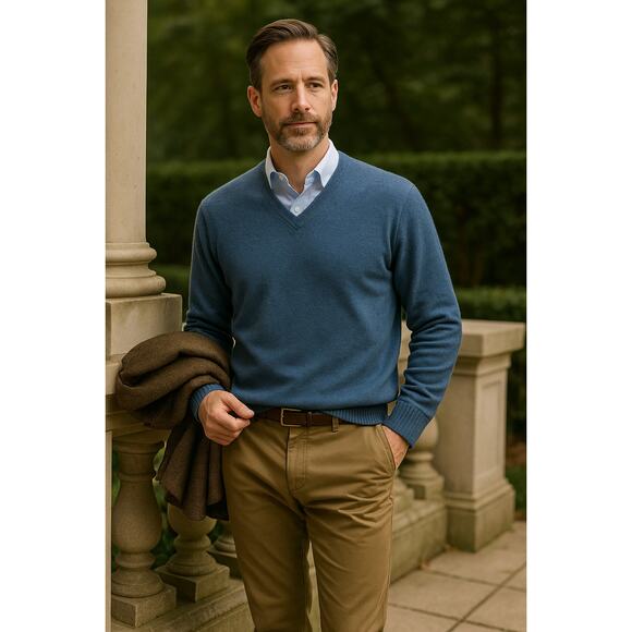 Brooks Brothers XL Italian Merino Wool Sweater VNeck Pullover Old Money Quietlux - Picture 2 of 7